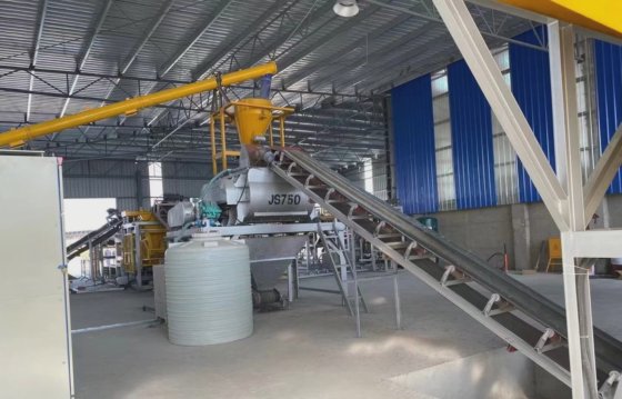 ブロック製造プラント用ツインシャフトコンクリートミキサー