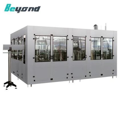 用于生产线的全自动三合一苏打水液体矿泉水小型碳酸软饮料灌装旋盖机