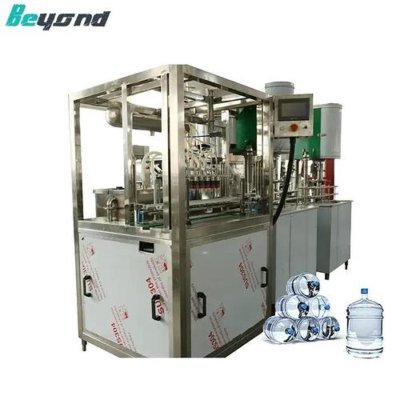 全自动 5 加仑桶装纯净饮用水灌装和液体旋盖机