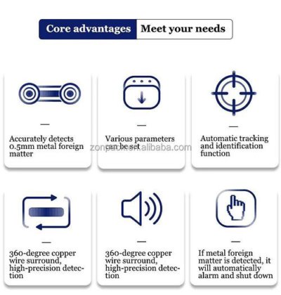 用于生产线的高精度高灵敏度皮带输送机食品安全工业金属检测机