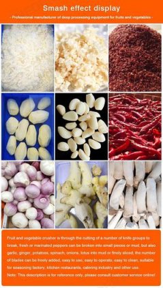 商用冲击式破碎机工业机械轻度冷冻水果切碎大蒜和生姜粉碎
