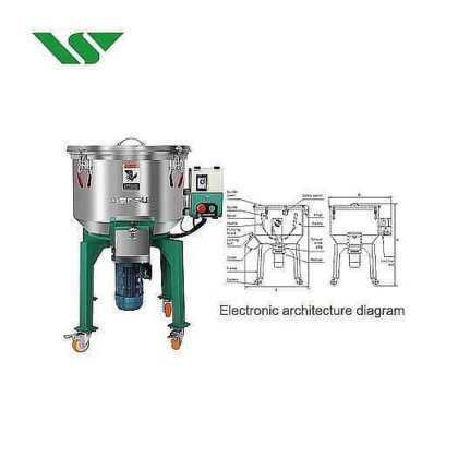 立式塑料混色机,用于混合回收塑料原料