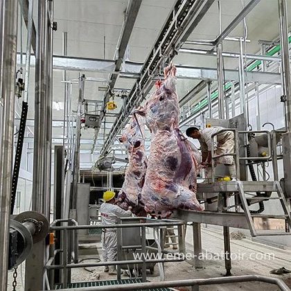 现代设计的清真牛屠宰场敷料线屠宰机械 屠宰场用牛肉屠宰机械