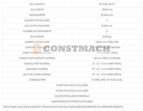 50 吨水泥筒仓。现货供应！