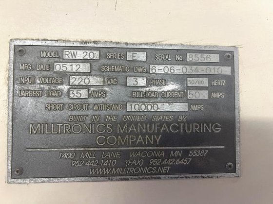 Milltronics Rw20 2005 Milltronics RW20 3 Axis VMC with 16 Pos. Side Mount ATC, Centurion ...