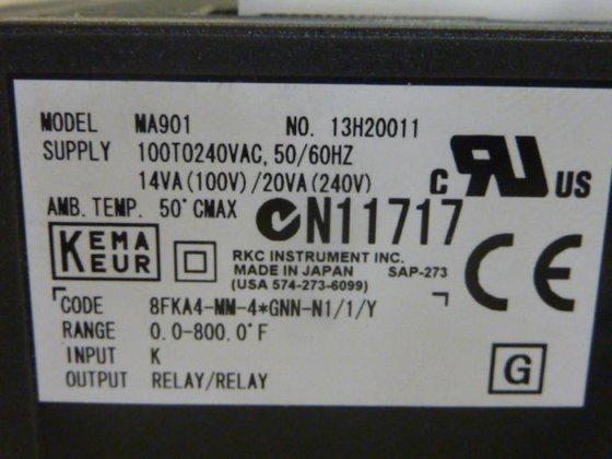 RKC Programmable Controller MA901 #65980