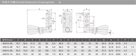 换向阀机械阀 4H系列手板阀