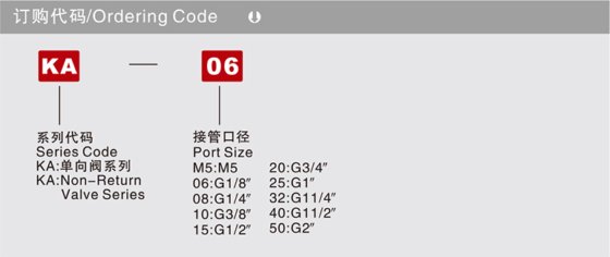 换向阀机械阀 KA系列单向阀