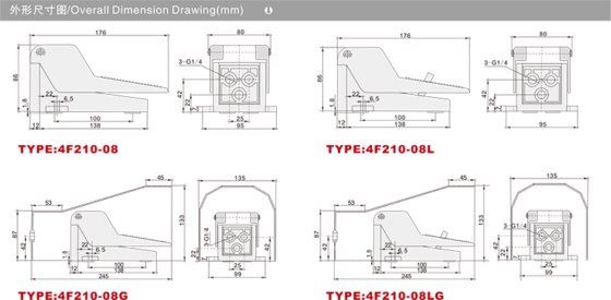 换向阀机械阀 4F系列脚踏阀