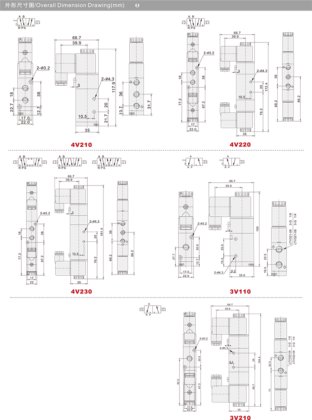 换向阀电/气控制阀 200系列气控阀