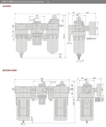 气源处理件A/B系列 AC.BC系列三联件