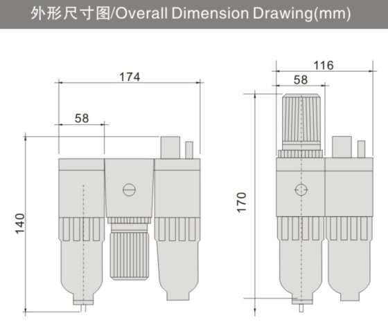 气源处理件灵通系列 LTAC活塞式空气组合原件