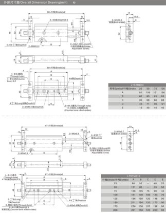 气缸带导杆气缸 LTSTMB系列滑台气缸