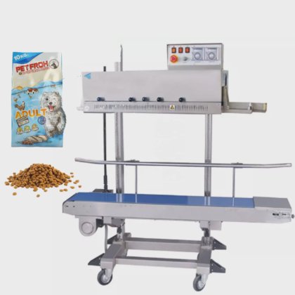 连续自动立式带封口机 食品塑料袋包装热封口机