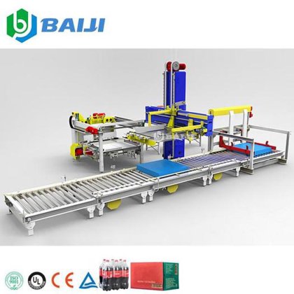 BAIJI 自动纸箱 PE 薄膜包装单列码垛机 水饮料码垛机