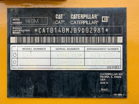 2011 CAT 140M - BAJAS