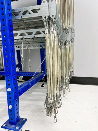 Custom Hang Drying Racks with Blue Rack and Pulley and Track System in ...