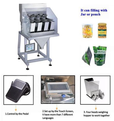 1 2 4头直线式咖啡豆谷物大米秤