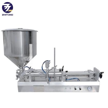 ZT 半自动气动卧式灌装机,活塞式台式灌装机,化学化妆品膏体灌装机