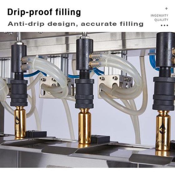 ZT 半自动气动真空 4 头古龙水精油香水补充瓶玻璃香水灌装机