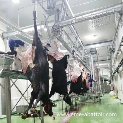 牛放血自动输送轨道 牛屠宰场屠宰加工输送轨道设备 牛屠宰场机器