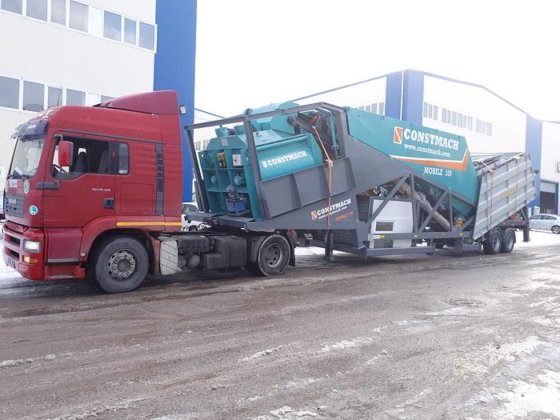 100立方/小时移动混凝土搅拌站