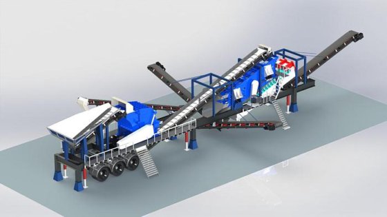 移動式ジョークラッシャー、インパクトクラッシャー、洗浄機を組み合わせる