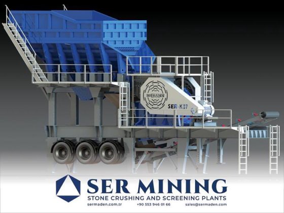 移動式ジョー&インパクト破砕プラント パワークラッシュ / 2 ユニット移動式シャーシ