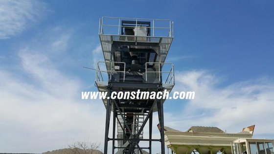 全自动固定式混凝土搅拌站60M3/h。