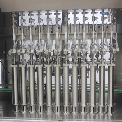 全自动线性活塞式葵花籽油瓶灌装旋盖包装机