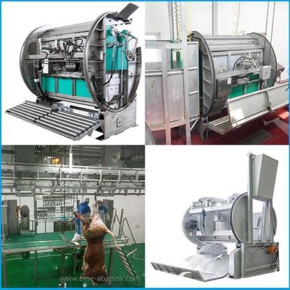 穆斯林清真屠宰场机械 牛屠宰场设备 用于奶牛屠宰场的旋转式屠宰杀牛箱机