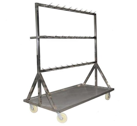 用于屠宰场的耐用红色内脏/头转移车 猪/牛/绵羊/山羊屠宰设备