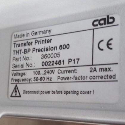 BRADY THT-BP PRECISION 600