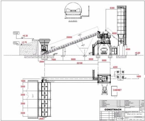 固定式混凝土搅拌站 60 立方米/小时，2 年保修期