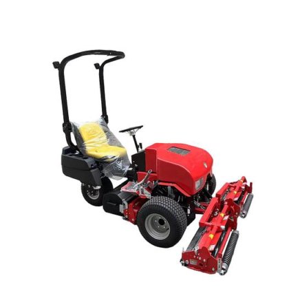 環境に優しい操作の静かな草の切断の芝刈機のガソリン力の乗馬の芝刈機リール及び刃のタイプ三倍の芝刈機