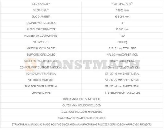 螺栓式水泥筒仓 100 吨。现货供应