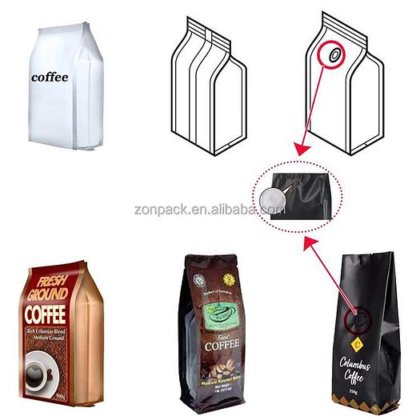 全自动 500g 1kg 咖啡豆四袋密封包装自立袋咖啡包装机（带阀门