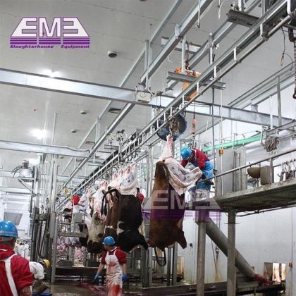 现代设计的清真牛屠宰场敷料线屠宰机械 屠宰场用牛肉屠宰机械