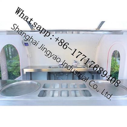 最优价格 OEM 设计移动快餐拖车定制设计食品车海滩烧烤热食售货拖车热狗薯条食品亭推车