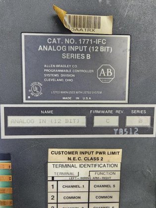 Allen-Bradley 1771-IFC 12 Bit Analog