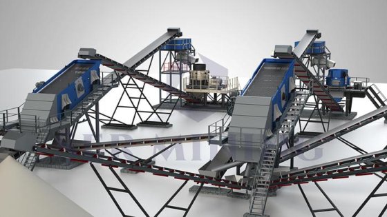 200～250tphの高性能固定式破砕・ふるい分け・洗浄プラント
