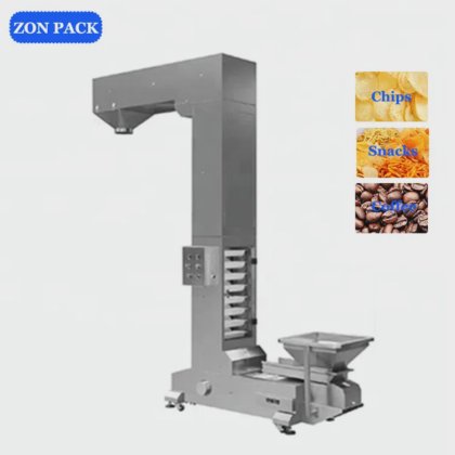 定制高度的斗式提升机,带振动给料机 Z 型输送机,用于零食 薯片 砂糖