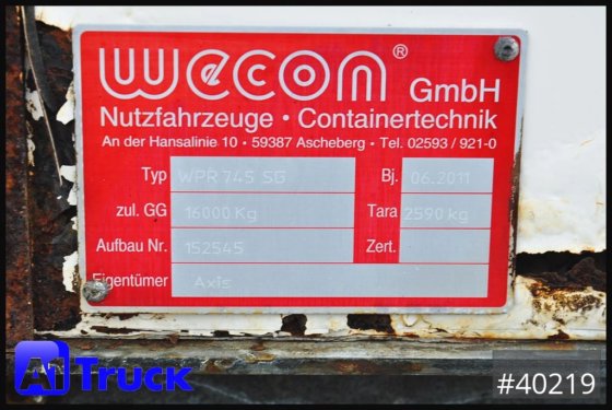 2011 Wecon BDF Wechselbrücke