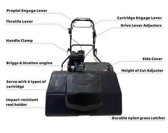 耐久性のあるデザインで広い芝生を最適化 シリンダーリールモア 先進のシリンダーテクノロジー