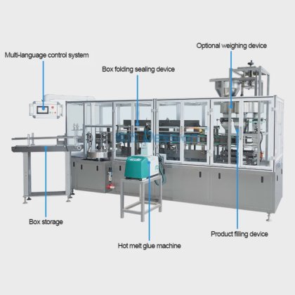 自动粉盒灌装封口机 洗衣粉盒装盒机 奶粉盒包装机