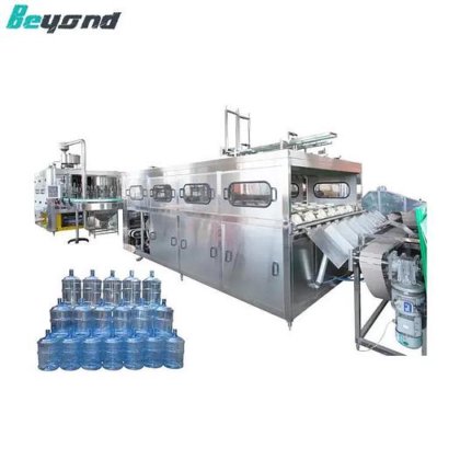全自动 5 加仑桶装纯净饮用水灌装和液体旋盖机
