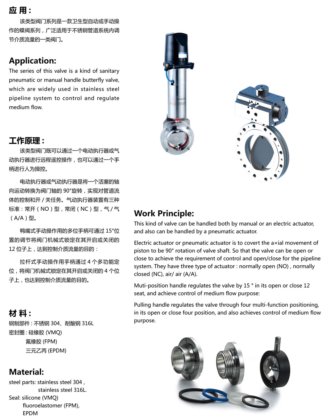 气动蝶阀 卫生级阀门系列