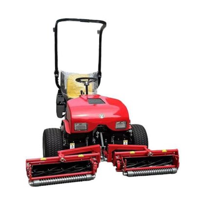 環境に優しい操作の静かな草の切断の芝刈機のガソリン力の乗馬の芝刈機リール及び刃のタイプ三倍の芝刈機