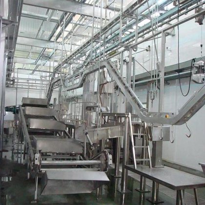 用于屠宰场设备的牛白内脏同步检查输送机的定制设计