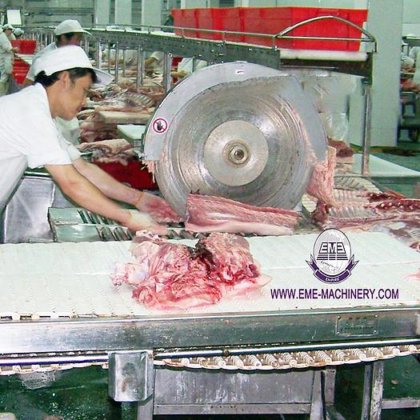 EME 工具生猪屠宰场机器母猪猪肉屠宰线设备设计原始切割圆锯用于杀戮地板设备
